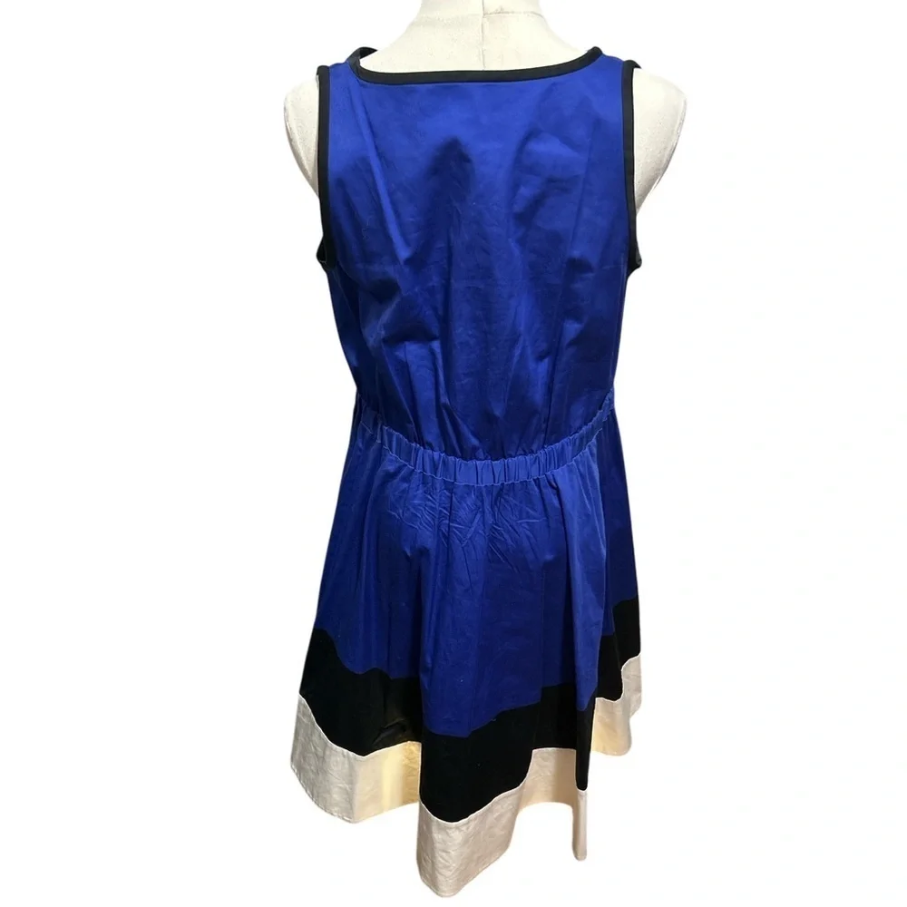 Kate Spade Cobalt Blue Colorblock Dress Sleeveless Fit Flare Size 4